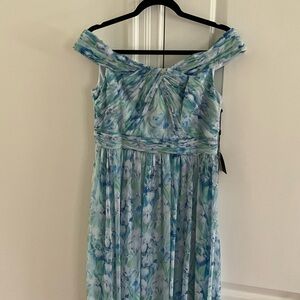 NWT ADRIANNA PAPELL OFF THE SHOULDER FLORAL EVENING DRESS sz 8